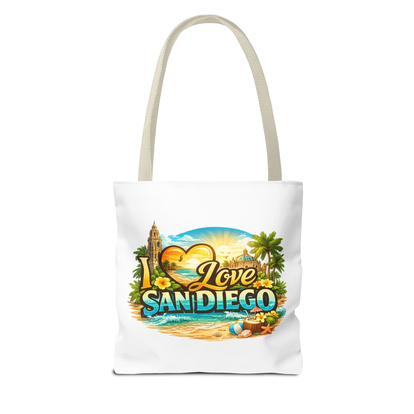 San Diego Tote Bag - "I Love San Diego" Beach City Souvenir