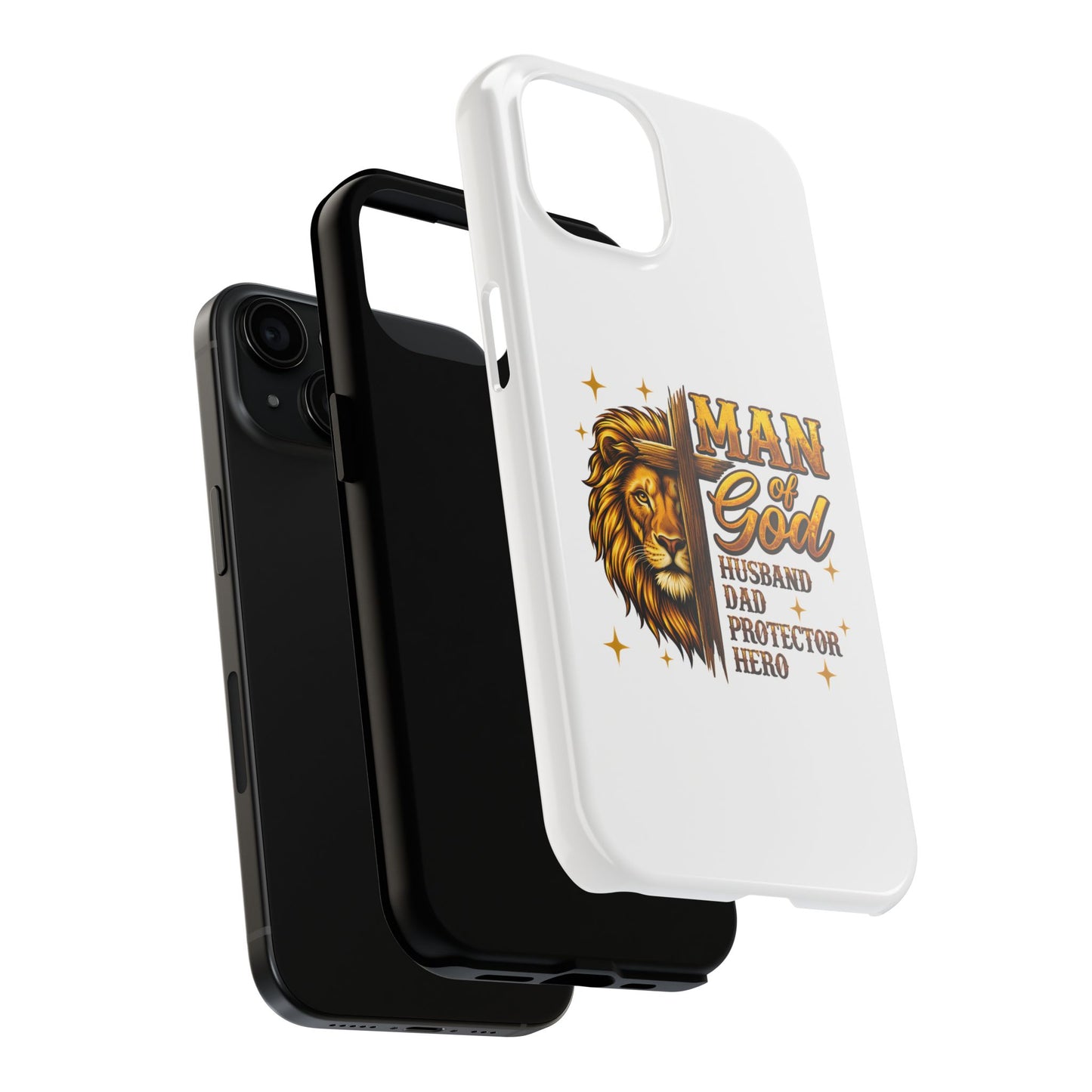 Man of God Lion Phone Case — ‘Man of God’ Christian Protector Dad Gift