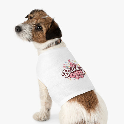 Birthday Girl Pet Tank Top - Pink Party Hat Dog/Cat Tee