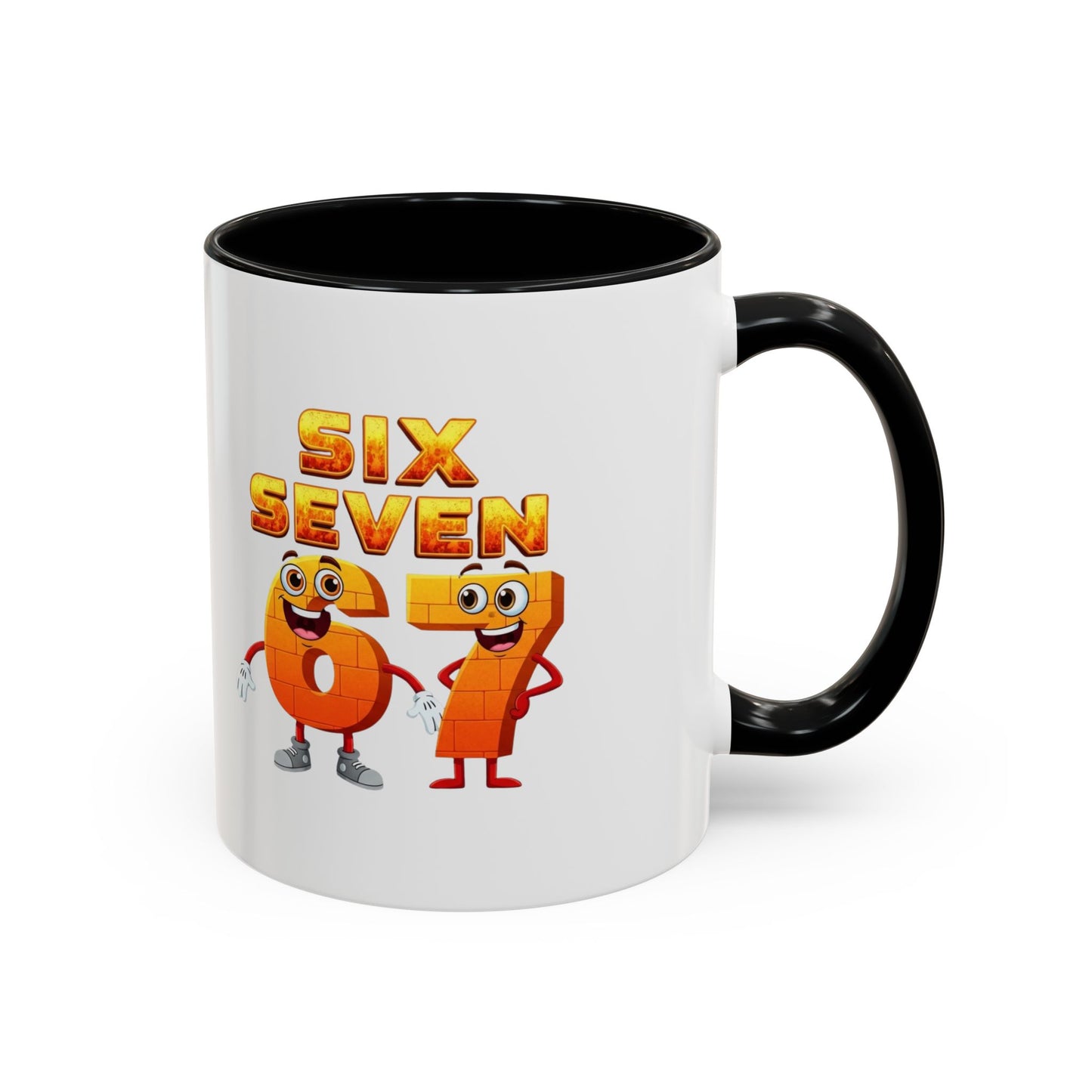 Six Seven Cartoon Number Coffee Mug - Fun Math Teacher Gift (11/15oz)