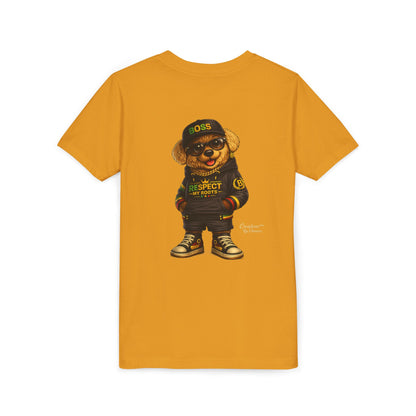 Kids Graphic Tee - 'Respect the Hustle' Teddy Bear Streetwear