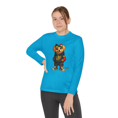 Youth Long Sleeve Tee — Rasta Bear 'Black History' Graphic