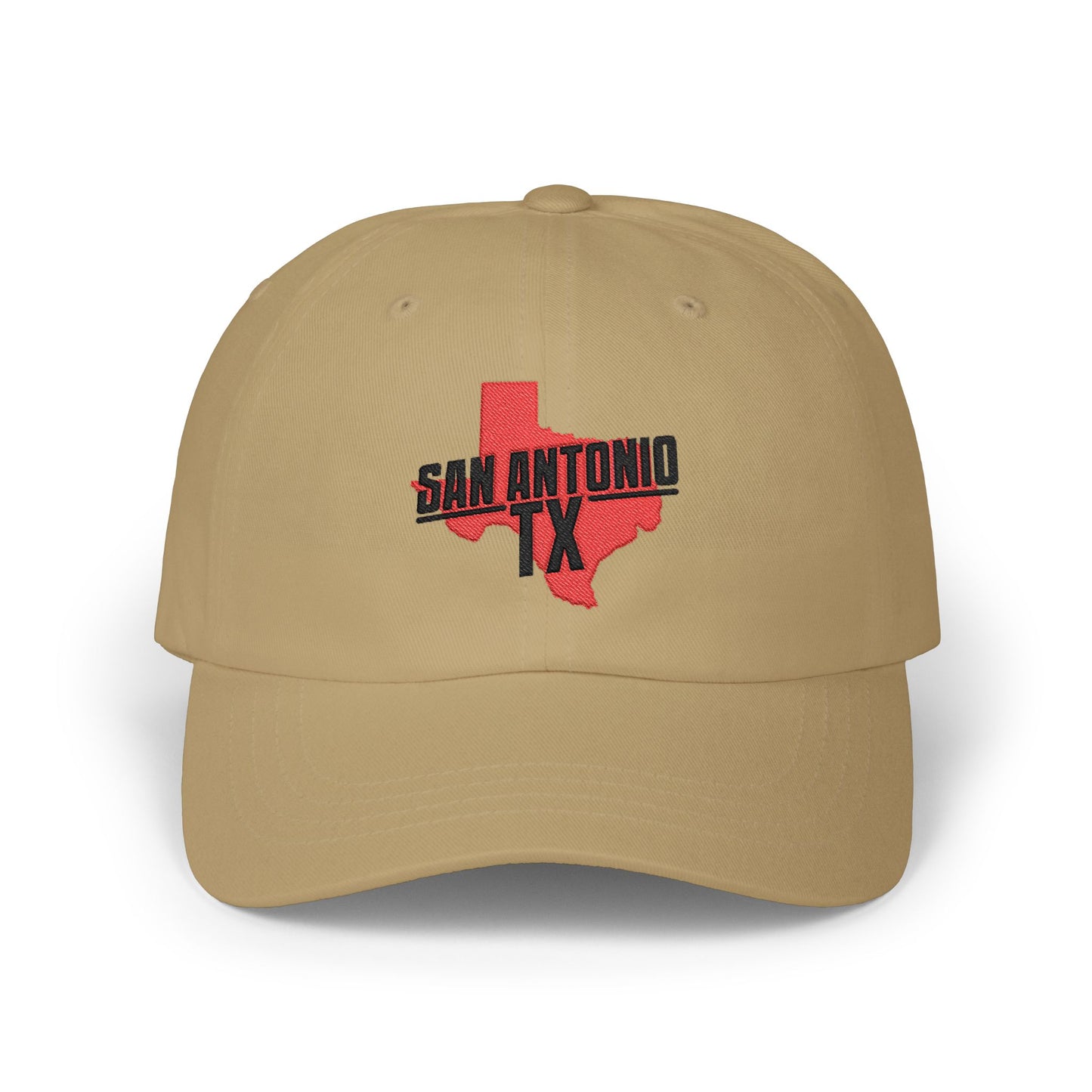 San Antonio TX Dad Cap — Embroidered Texas Outline Baseball Hat