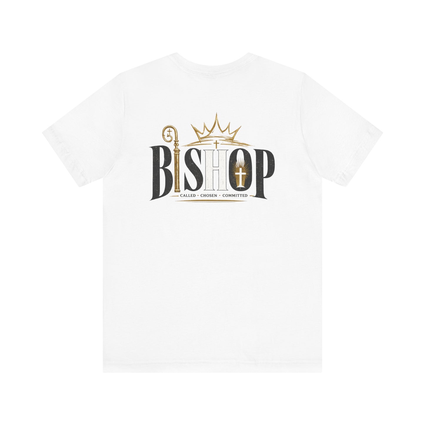 Bishop Graphic Tee — 'BISHOP' Crown & Crosier Church Leadership Shirt