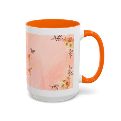 Mom Floral Accent Coffee Mug – Pink Butterfly Mother's Day Gift (11/15oz)