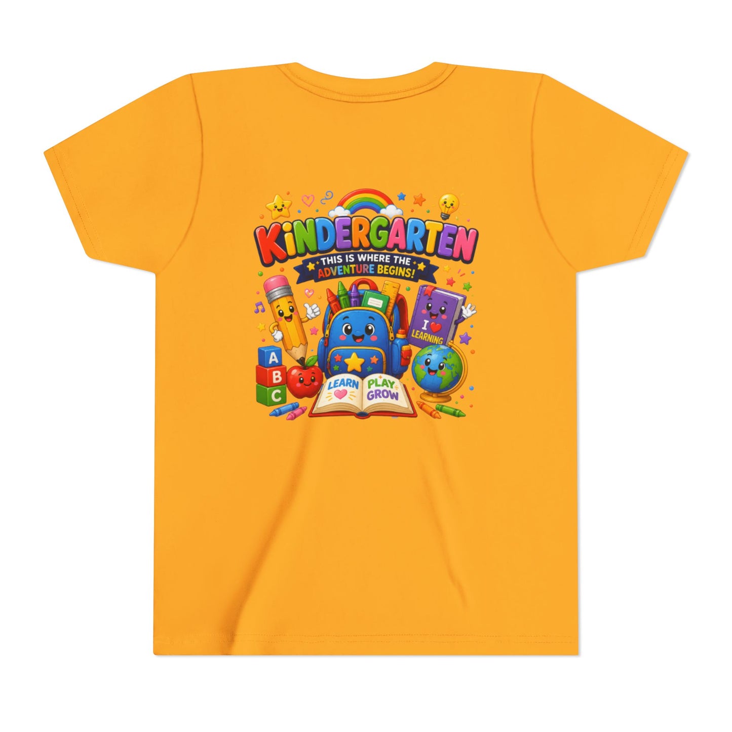 Kindergarten Kids T‑Shirt — 'Kindergarten: This Is Where the Fun Begins' Colorful Back-to-School Tee