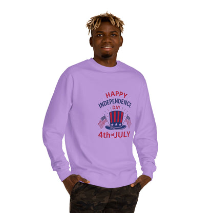 4th of July Sweatshirt – "Happy Independence Day" Patriotic Crewneck