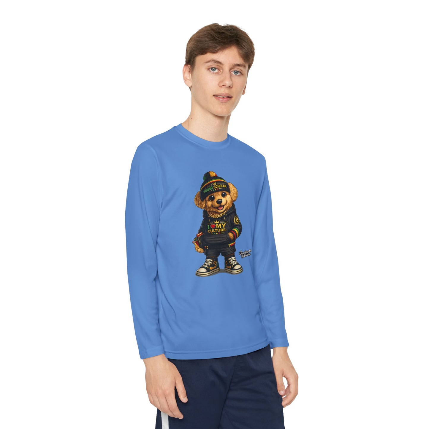 Youth Long Sleeve Tee — Streetwear Teddy Bear Graphic