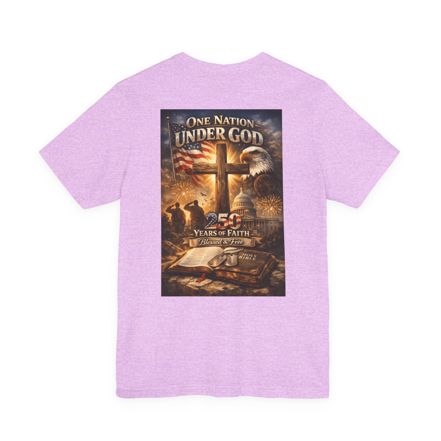 One Nation Under God T-Shirt — 250 Years of Faith Patriotic Christian Tee