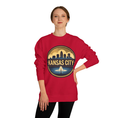Kansas City Skyline Crewneck Sweatshirt – Cityscape Fountain Graphic