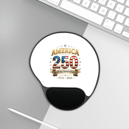 America 250 Mouse Pad with Wrist Rest — Patriotic 1776–2026 Anniversary Desk Mat