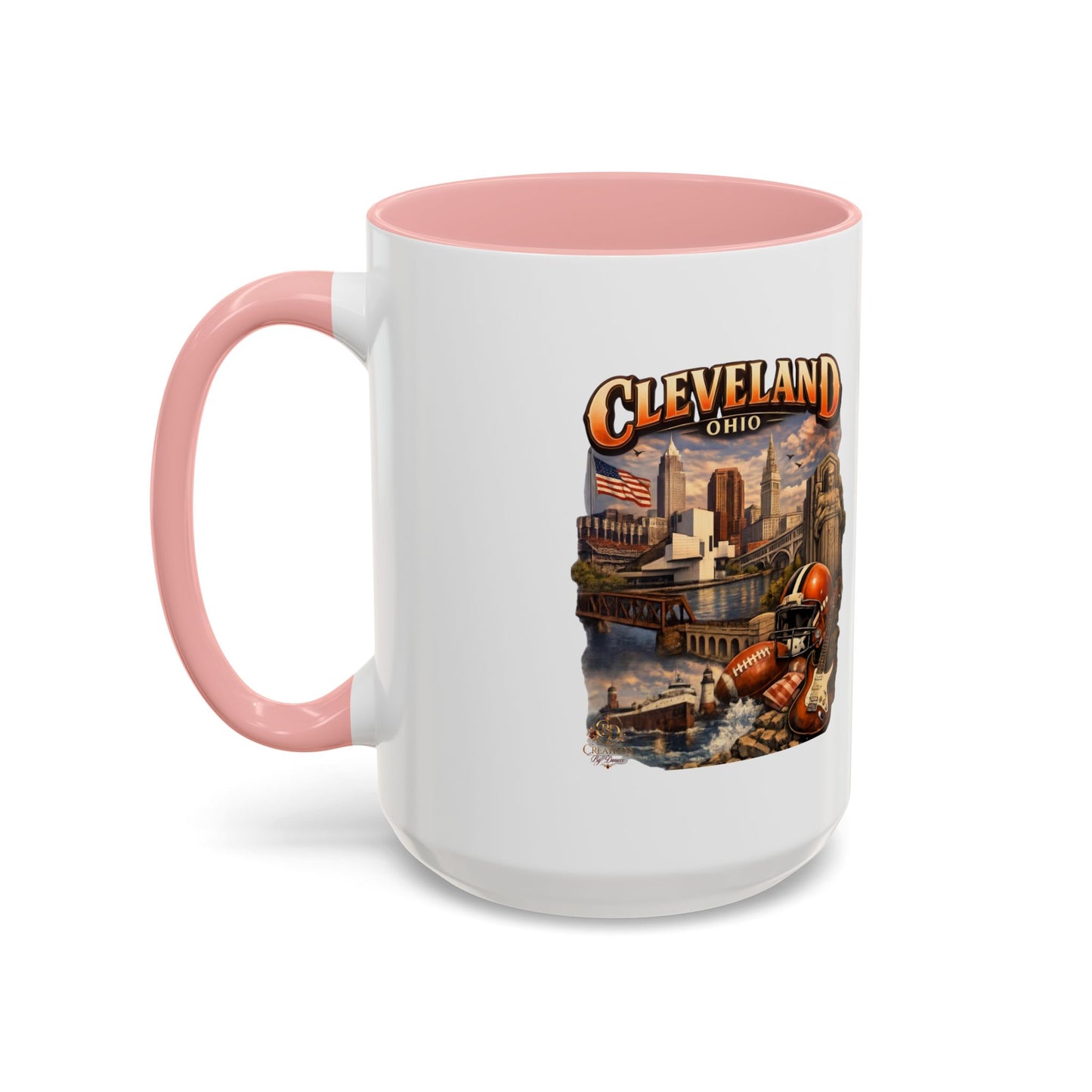 Cleveland Ohio Vintage Football Accent Coffee Mug (11/15oz)