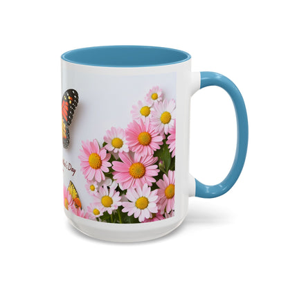 Mother's Day Butterfly Coffee Mug — "Happy Mother's Day" Floral 11/15oz Accent Mug