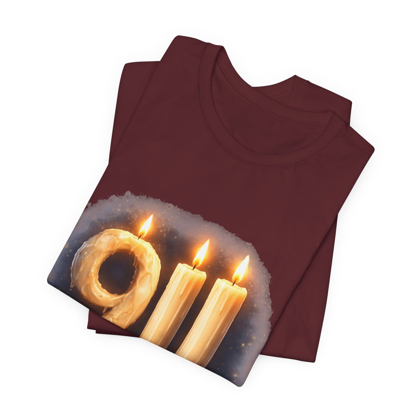 9/11 Never Forget T-Shirt – Memorial Candle Tribute Tee