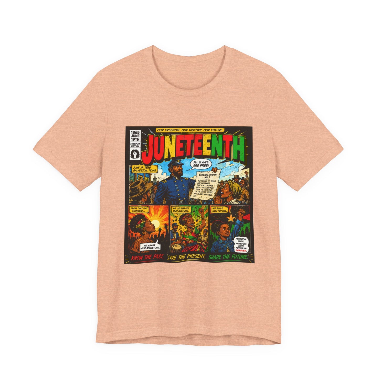 Juneteenth Comic-Style T-Shirt — Retro Celebration Tee
