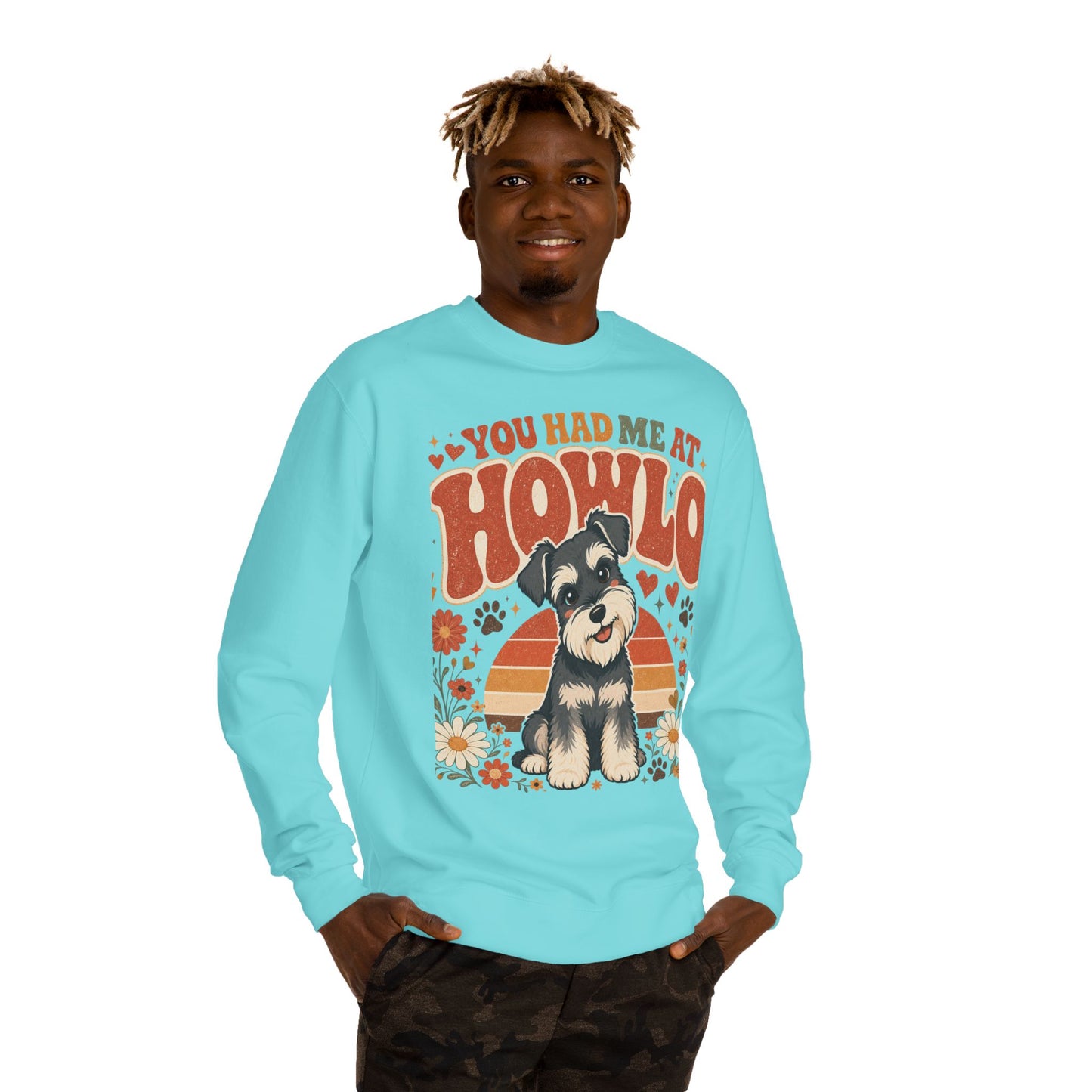 You Had Me At Howl'o Crewneck Sweatshirt — Cute Puppy Retro Dog Lover Pullover