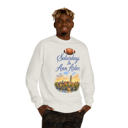 Saturdays in Ann Arbor Sweatshirt — Football Skyline Crewneck