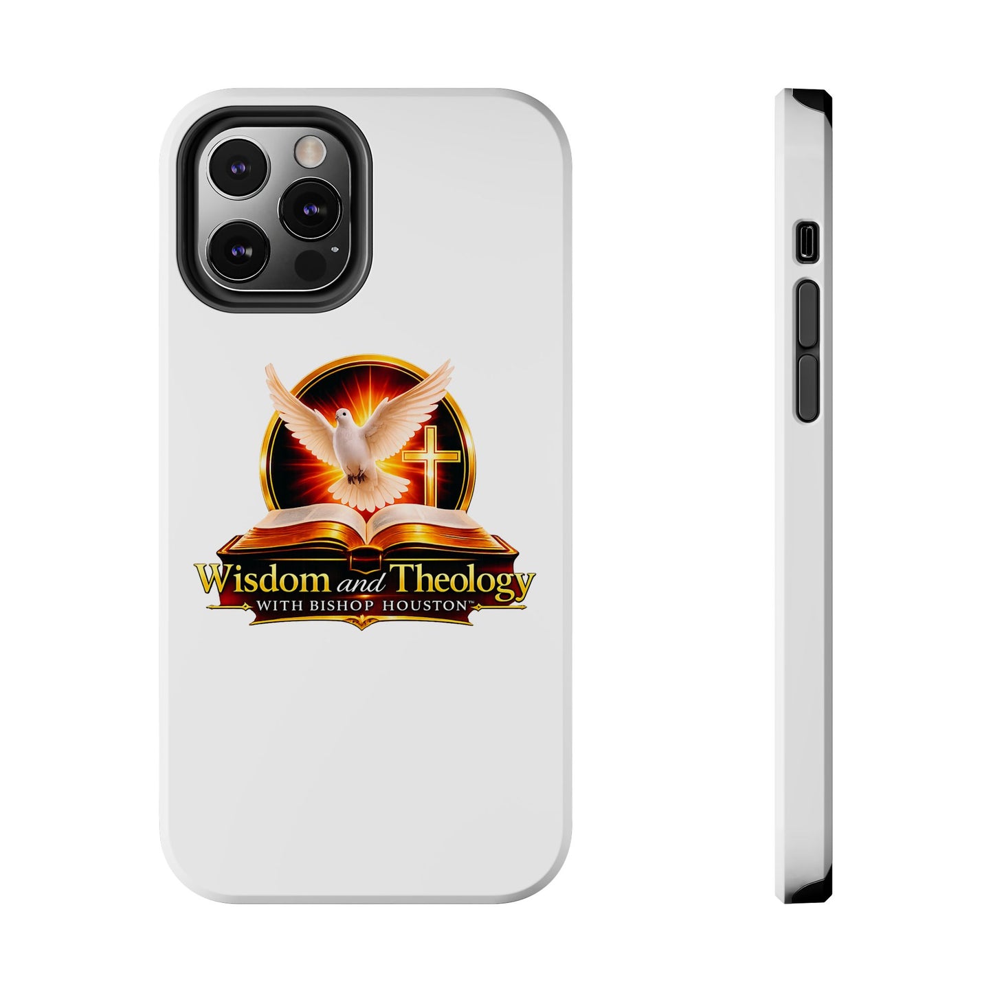 Wisdom and Theology Tough Phone Case — Christian Dove & Cross Design