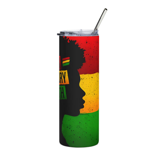 Black History Month 20oz Stainless Steel Tumbler — Rasta Silhouette Travel Cup