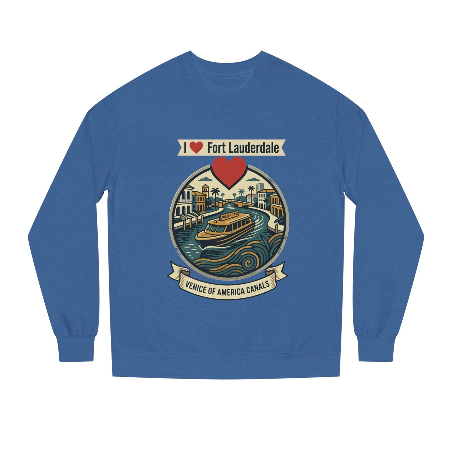 I  Fort Lauderdale Crewneck Sweatshirt — Venice of America Canals Graphic