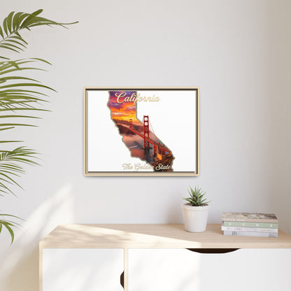 California Golden Gate Map Matte Canvas Print (Framed)