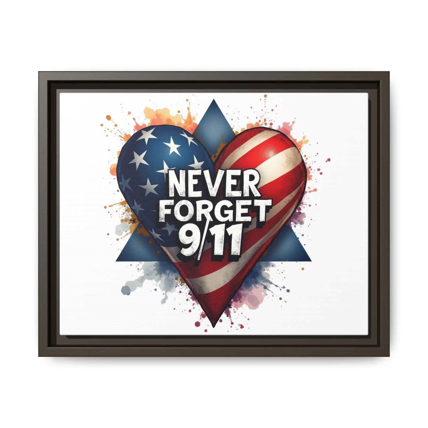 Never Forget 9/11 Framed Canvas Print