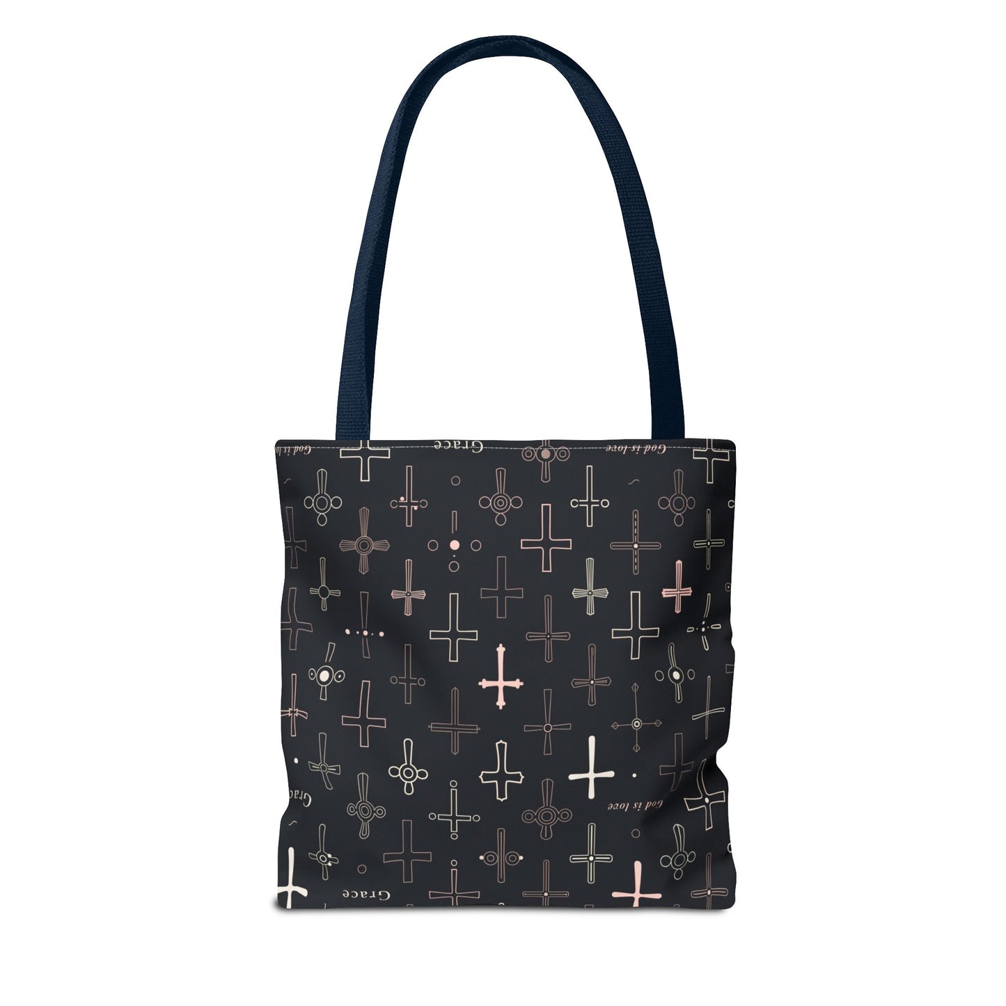 Cross Pattern Tote Bag — Faith & Grace Religious All-Over Print Tote