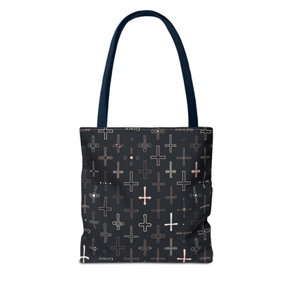 Cross Pattern Tote Bag — Faith & Grace Religious All-Over Print Tote