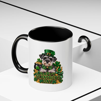 St. Patrick's Day Schnauzer Coffee Mug – Happy St. Patrick's Day Accent Mug