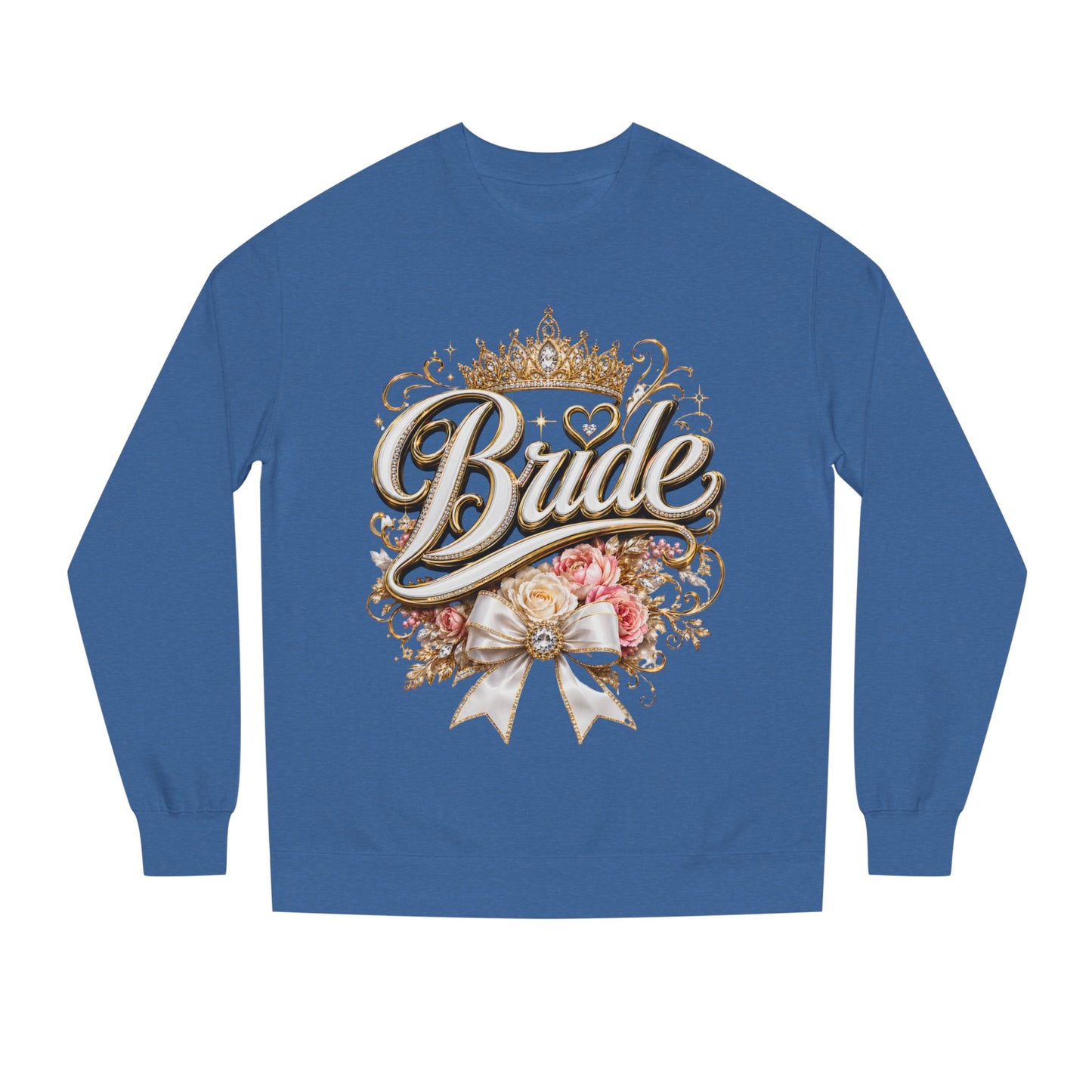 Bride Sweatshirt — Floral Crown Bridal Crewneck for Bachelorette & Wedding