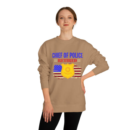 Retired Chief of Police Sweatshirt – American Flag Badge Tribute