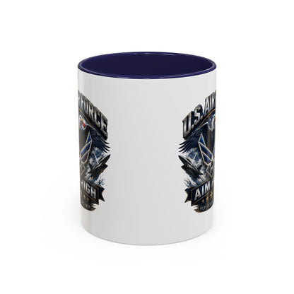U.S. Air Force Accent Coffee Mug — Aim High Eagle Design (11/15 oz)