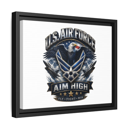 U.S. Air Force 'Aim High' Framed Matte Canvas Wall Art