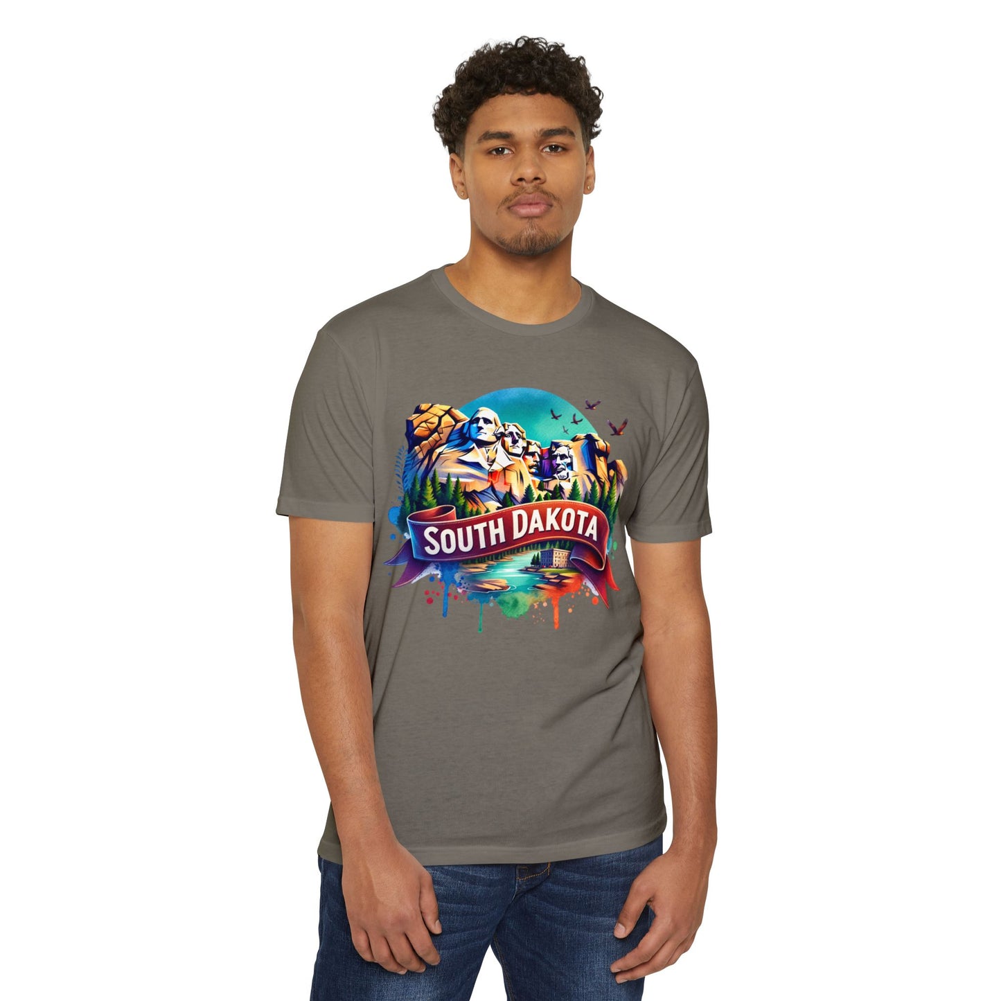 South Dakota Mount Rushmore T-Shirt — Retro Watercolor State Souvenir