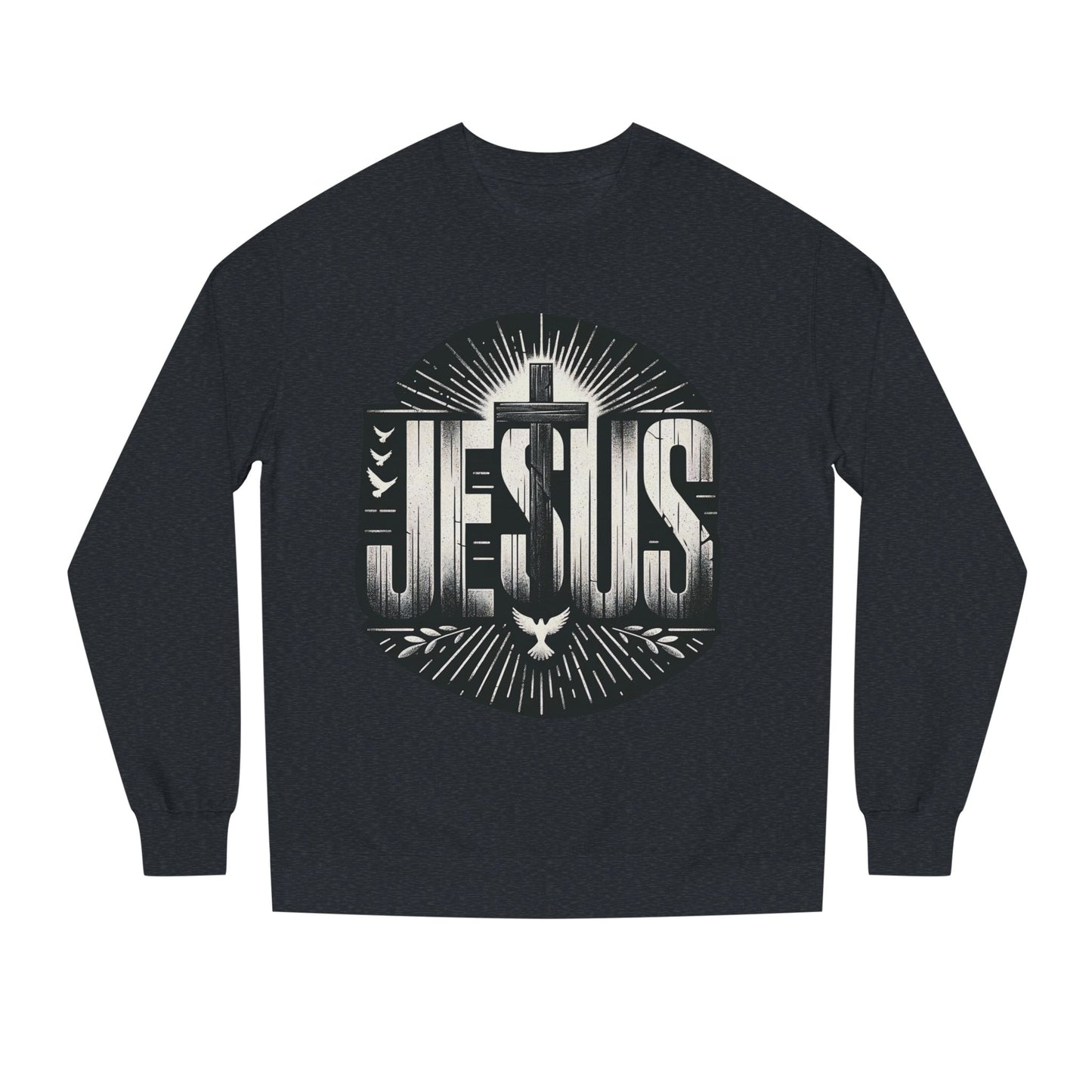 Jesus Graphic Sweatshirt — Vintage Religious Cross & Lamb Crewneck