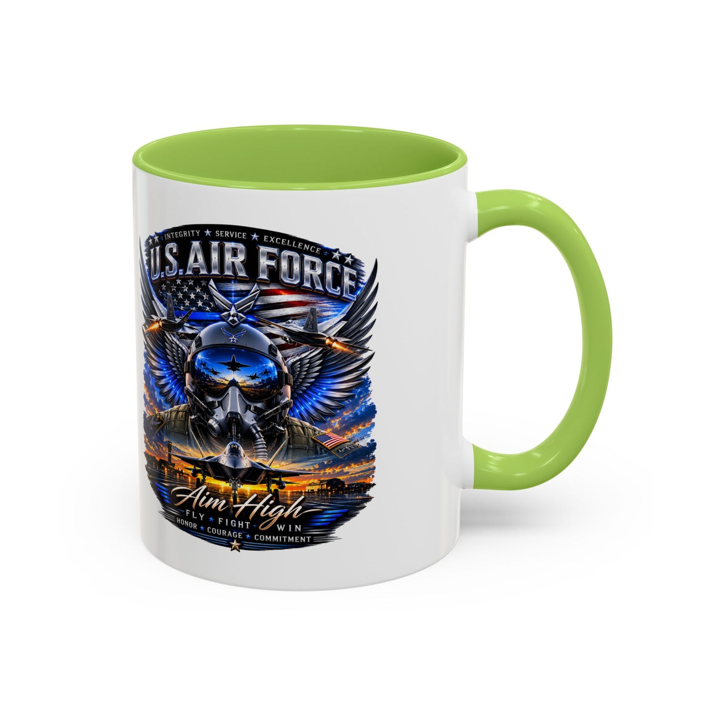 U.S. Air Force Eagle Coffee Mug — "Aim High" Accent 11/15oz