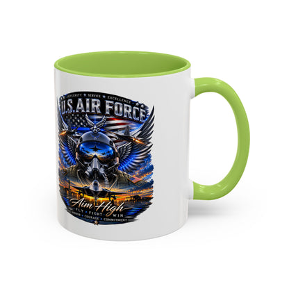 U.S. Air Force Eagle Coffee Mug — "Aim High" Accent 11/15oz