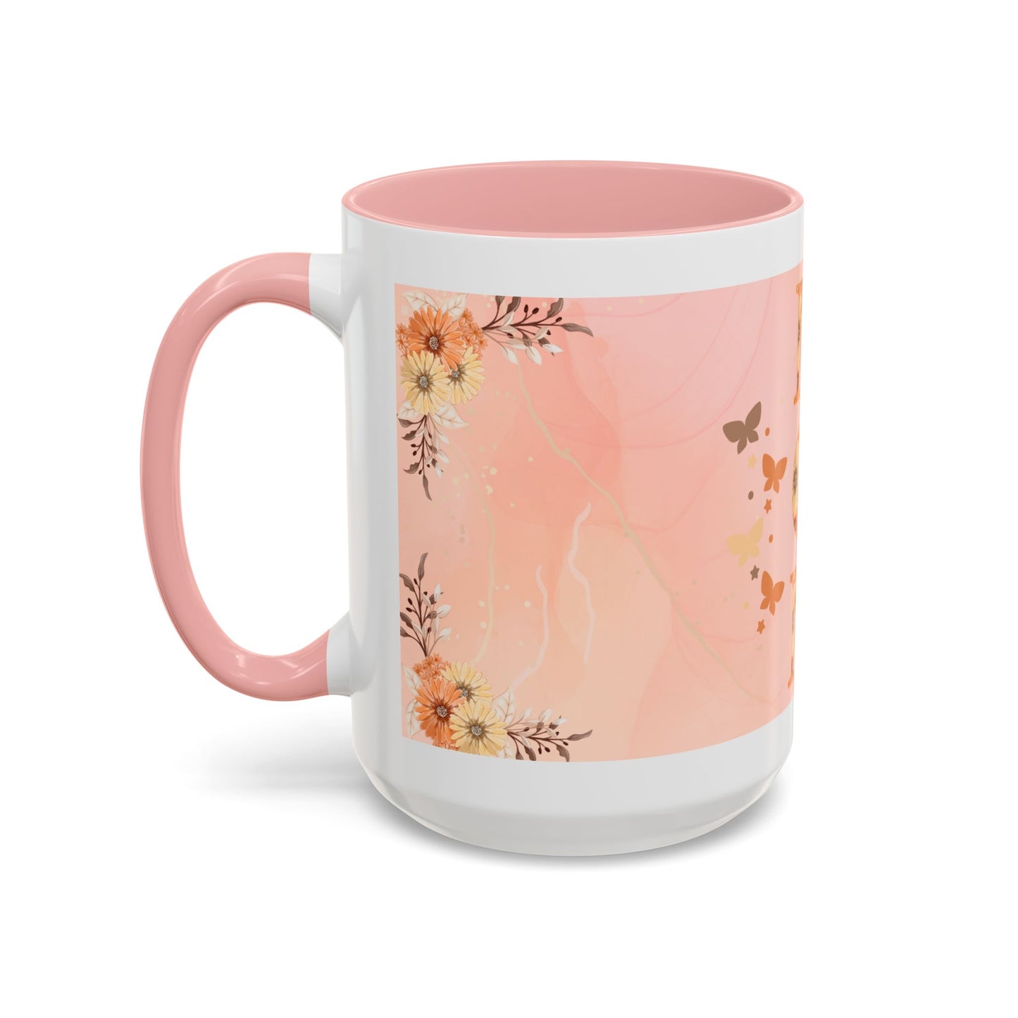 Mom Floral Accent Coffee Mug – Pink Butterfly Mother's Day Gift (11/15oz)