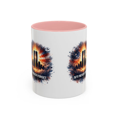 9/11 Never Forget Coffee Mug - Memorial Tribute Accent Mug (11/15oz)