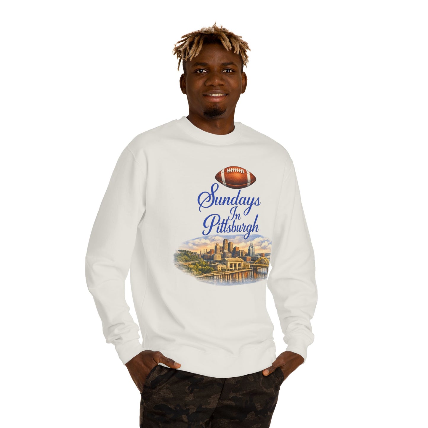 Sundays in Pittsburgh Sweatshirt — City Skyline Football Crewneck