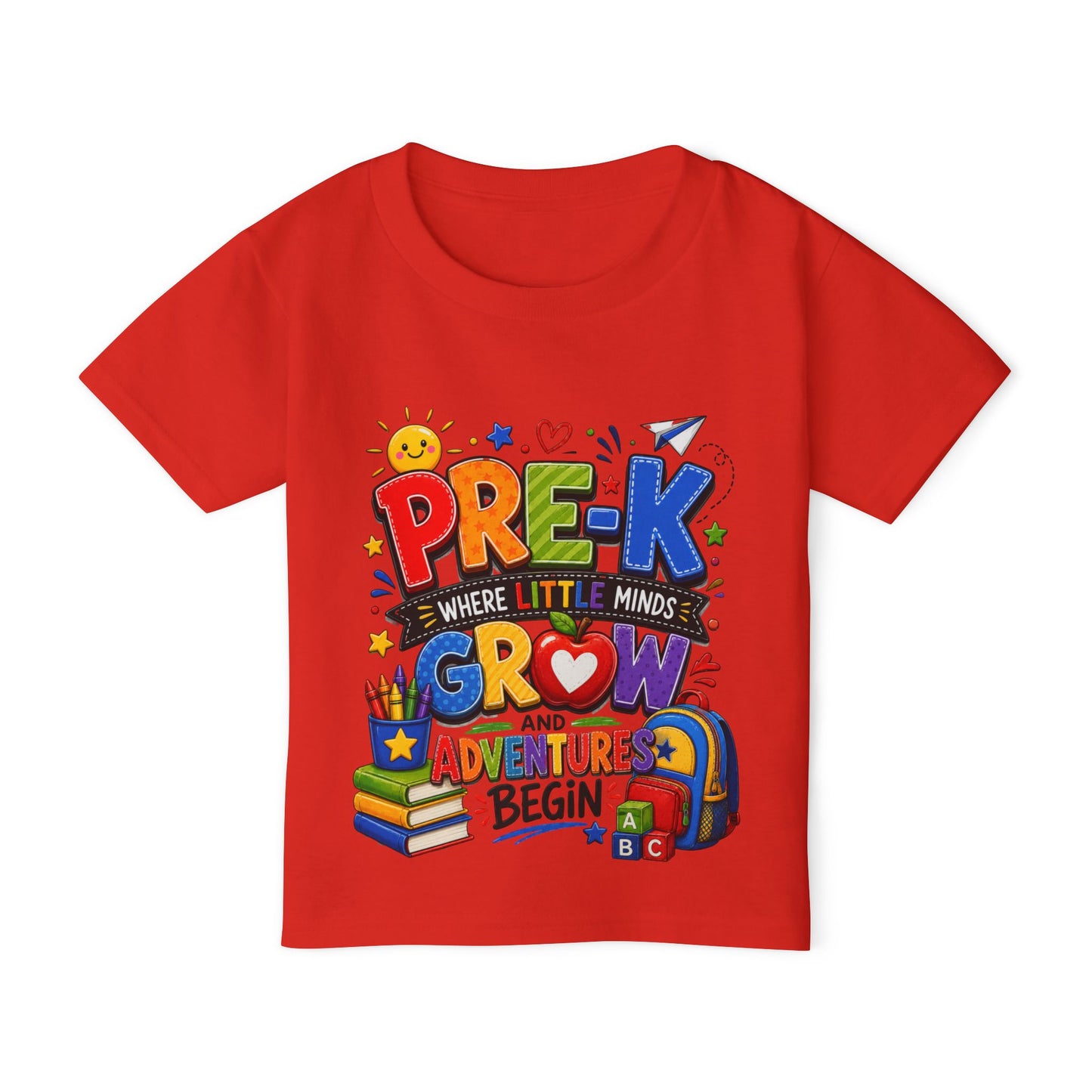 Pre-K Toddler T-Shirt – “Pre-K Where Little Minds Grow and Adventure Begin” Colorful Back-to-School Tee