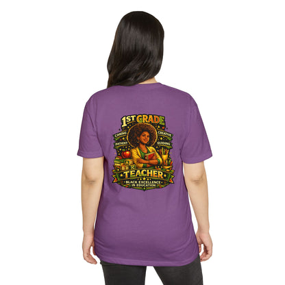 1st Grade Teacher T-Shirt — Black Excellence in Education Tee