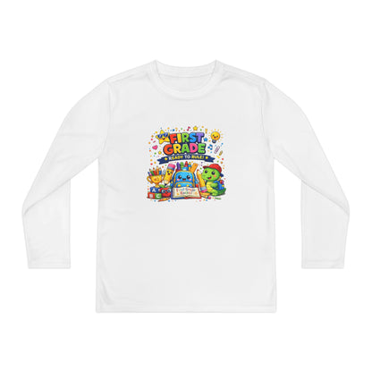 First Grade Ready Youth Long Sleeve Tee — "First Grade Here I Come" Back-to-School Shirt