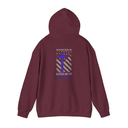 Blessed Are The Persecuted Hoodie — Christian Thin Blue Line Cross Sweatshirt