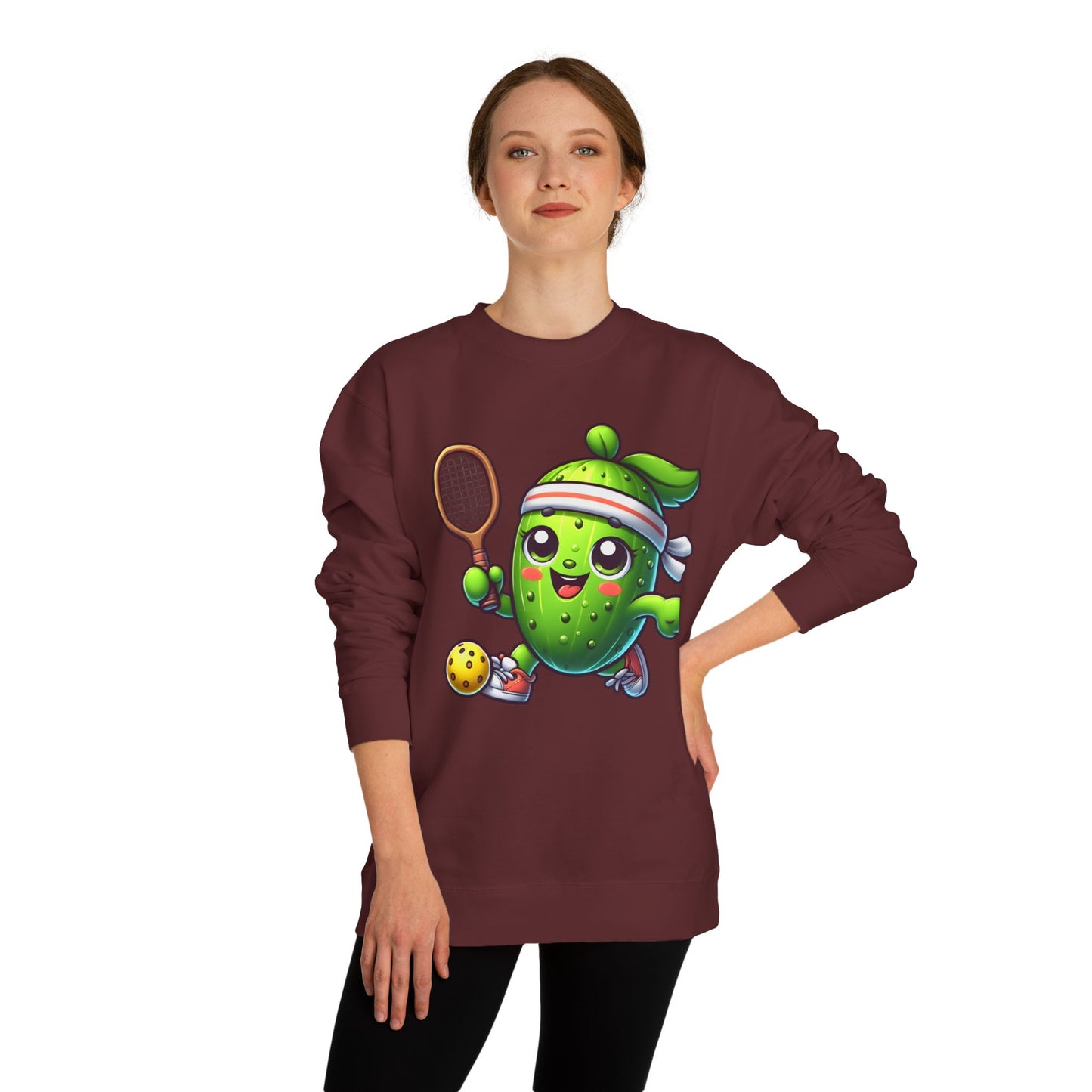 Pickleball Avocado Sweatshirt — Cute Cartoon Pickleball Player Crewneck