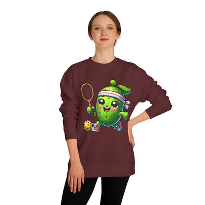 Pickleball Avocado Sweatshirt — Cute Cartoon Pickleball Player Crewneck