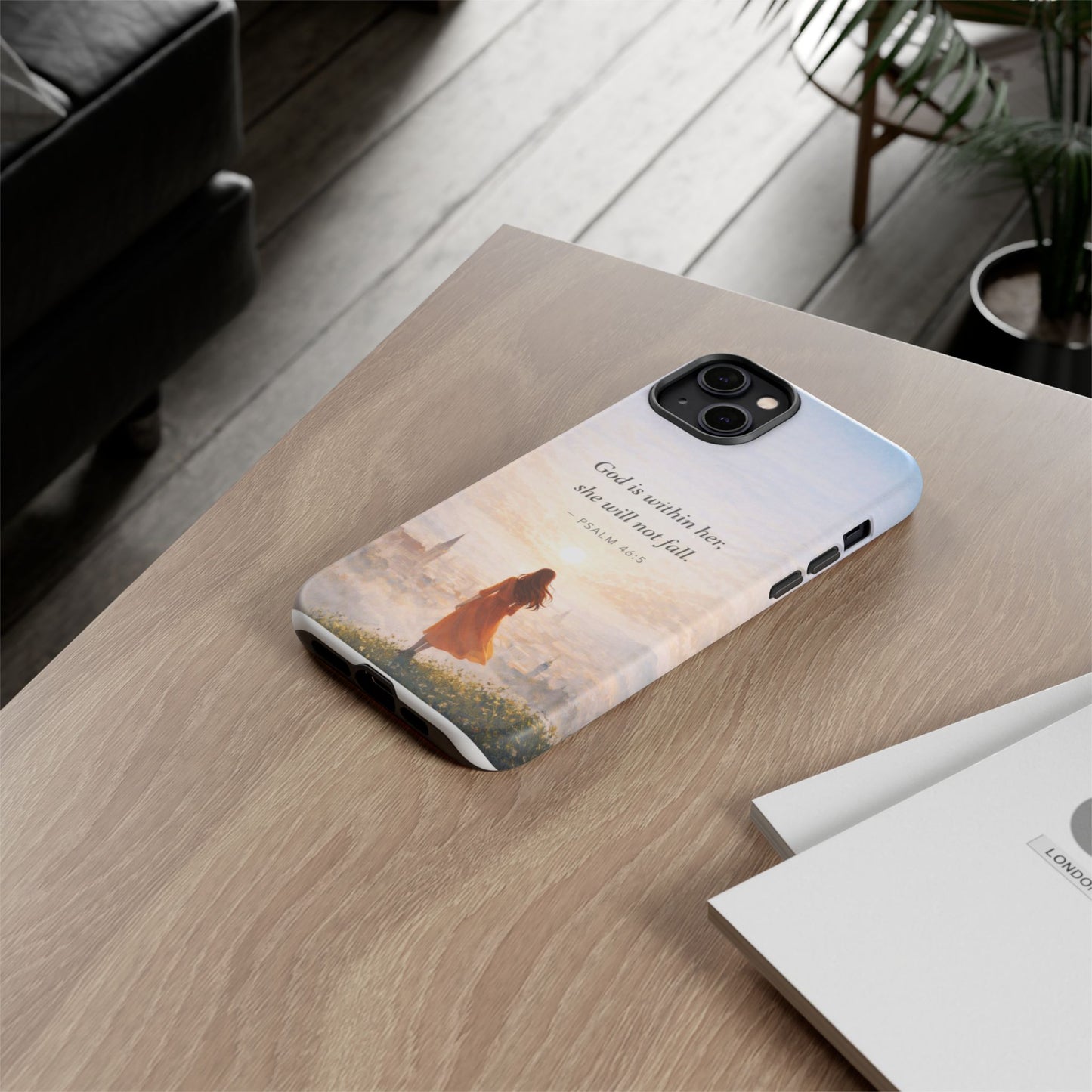 Inspirational Psalm 46:5 Phone Case — 'God is within her, she will not fall' Christian Phone Cover