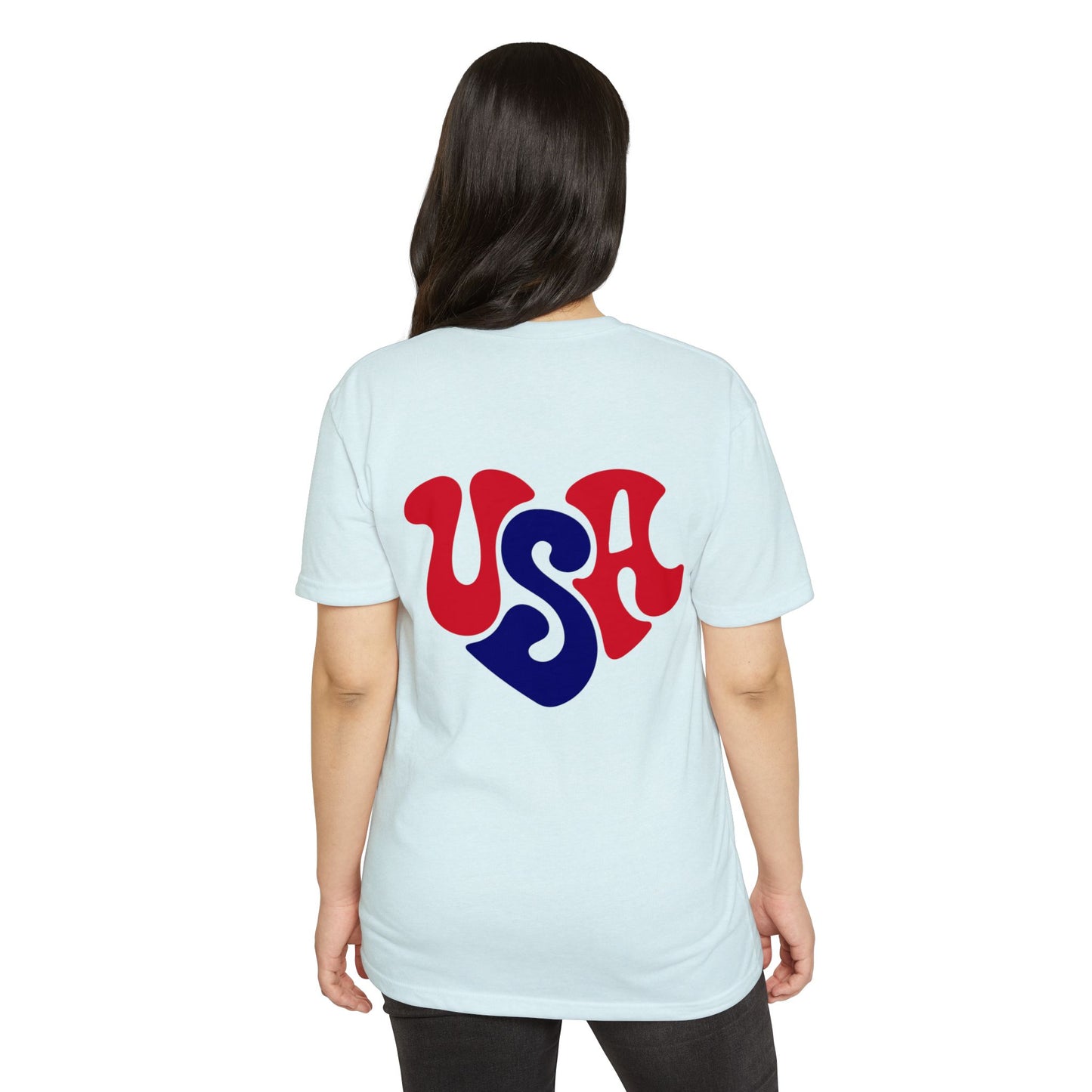 USA Heart Retro Graphic T-Shirt