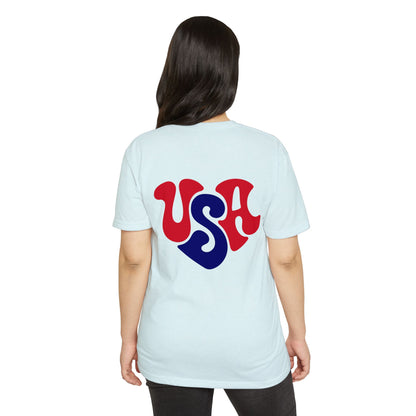 USA Heart Retro Graphic T-Shirt