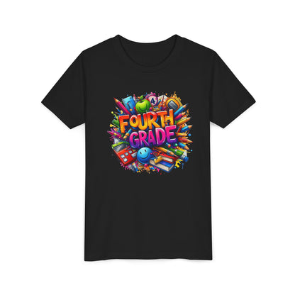 Fourth Grade Youth T‑Shirt – Colorful School Supplies Back to School Tee
